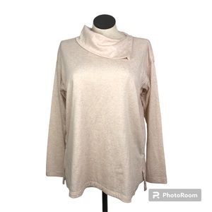 Max Studio Loose Cowl Sweater Women’s Size XL light peach long sleeve pullover